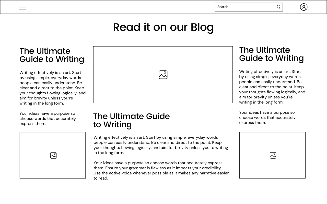 Wireframe Website Prototype