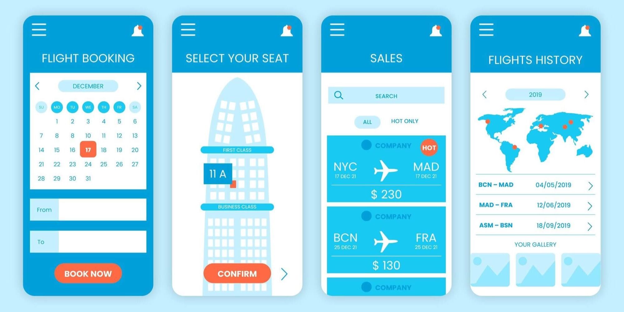 Travel Booking User Interface Mobile App